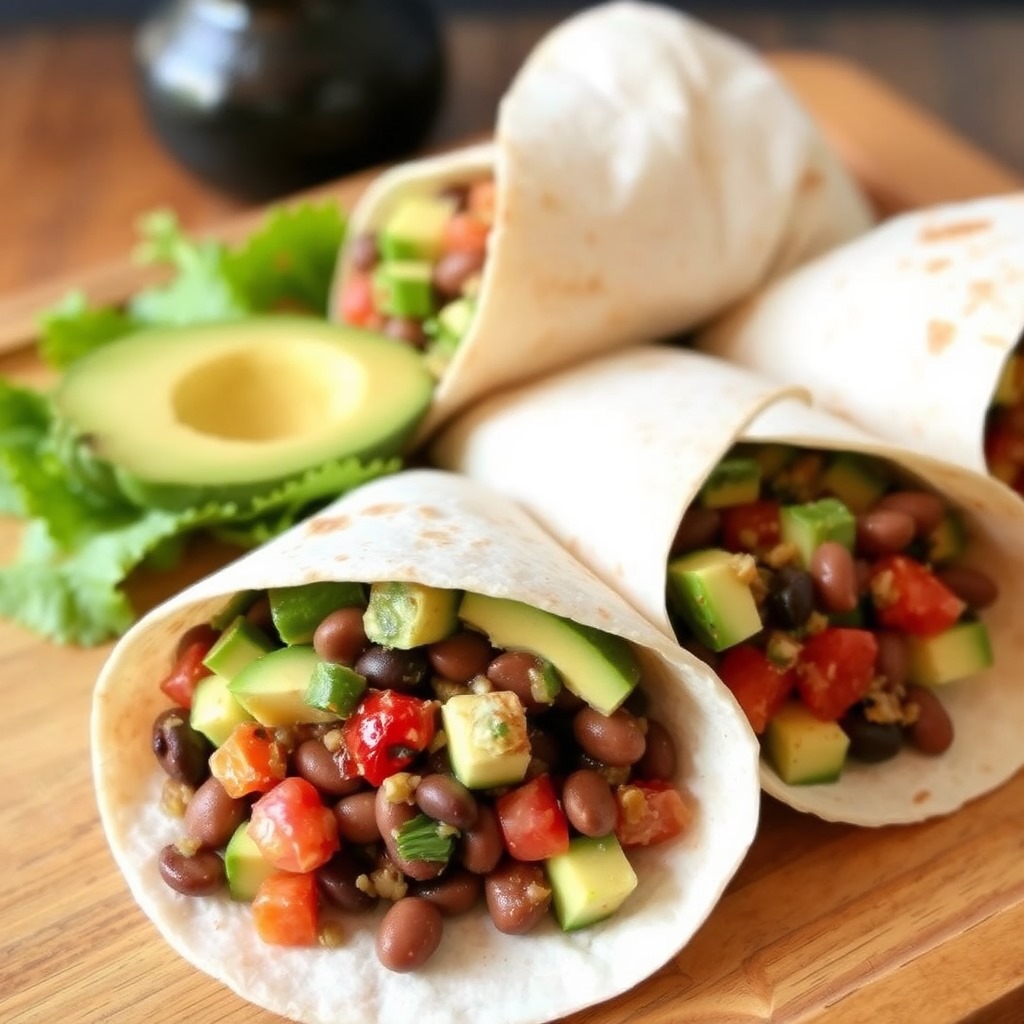 Organic Black Bean and Avocado Wraps