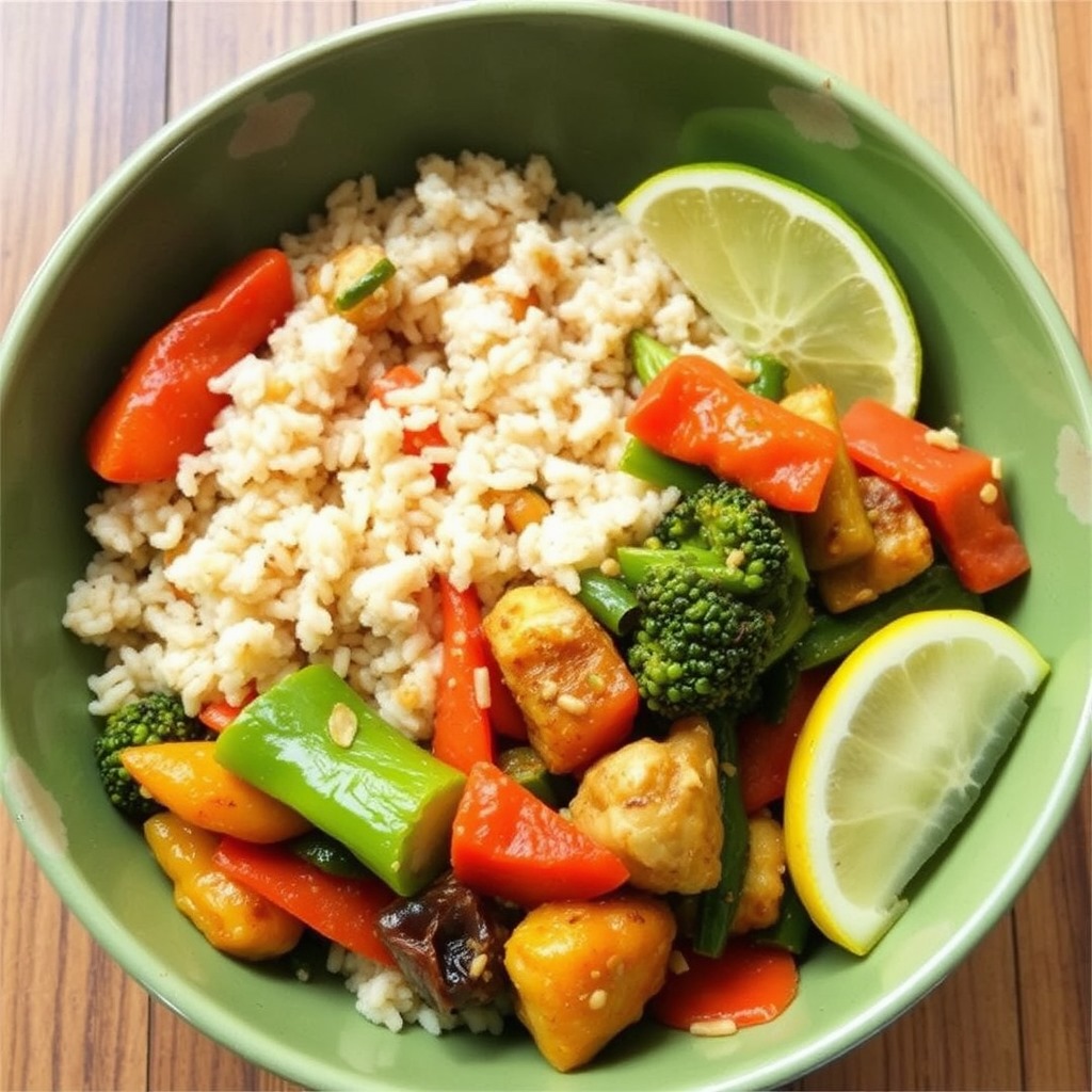 Organic Veggie Stir-Fry with Brown Rice