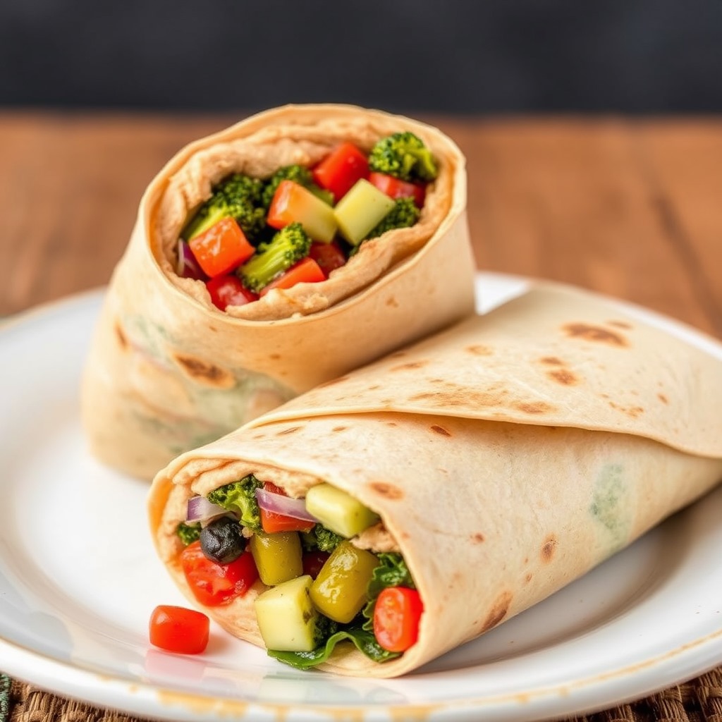 Organic Roasted Veggie and Hummus Wrap