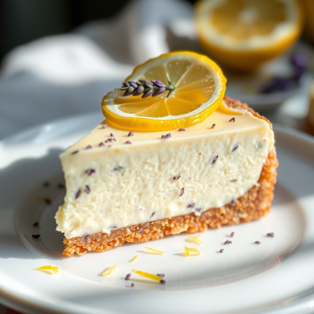 Lemon and Lavender Organic Cheesecake