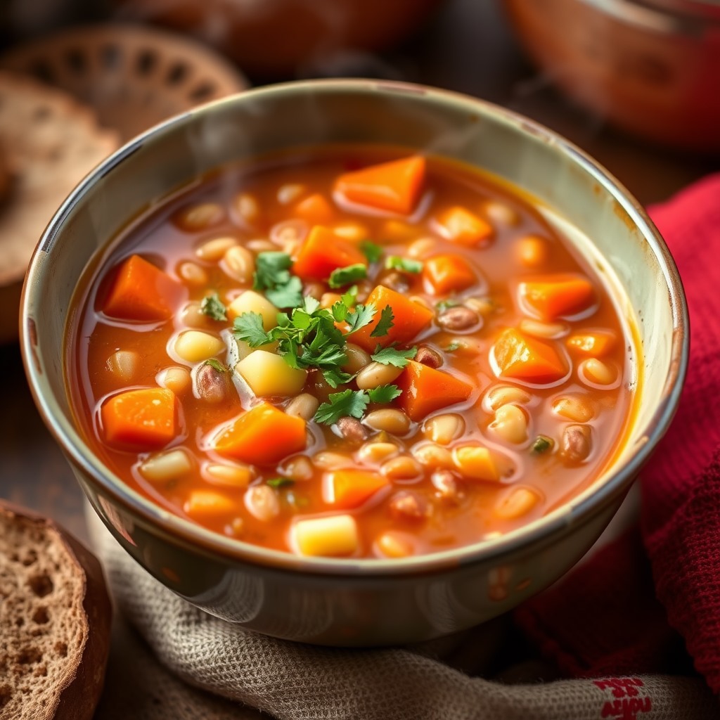 Spicy Lentil & Vegetable Soup