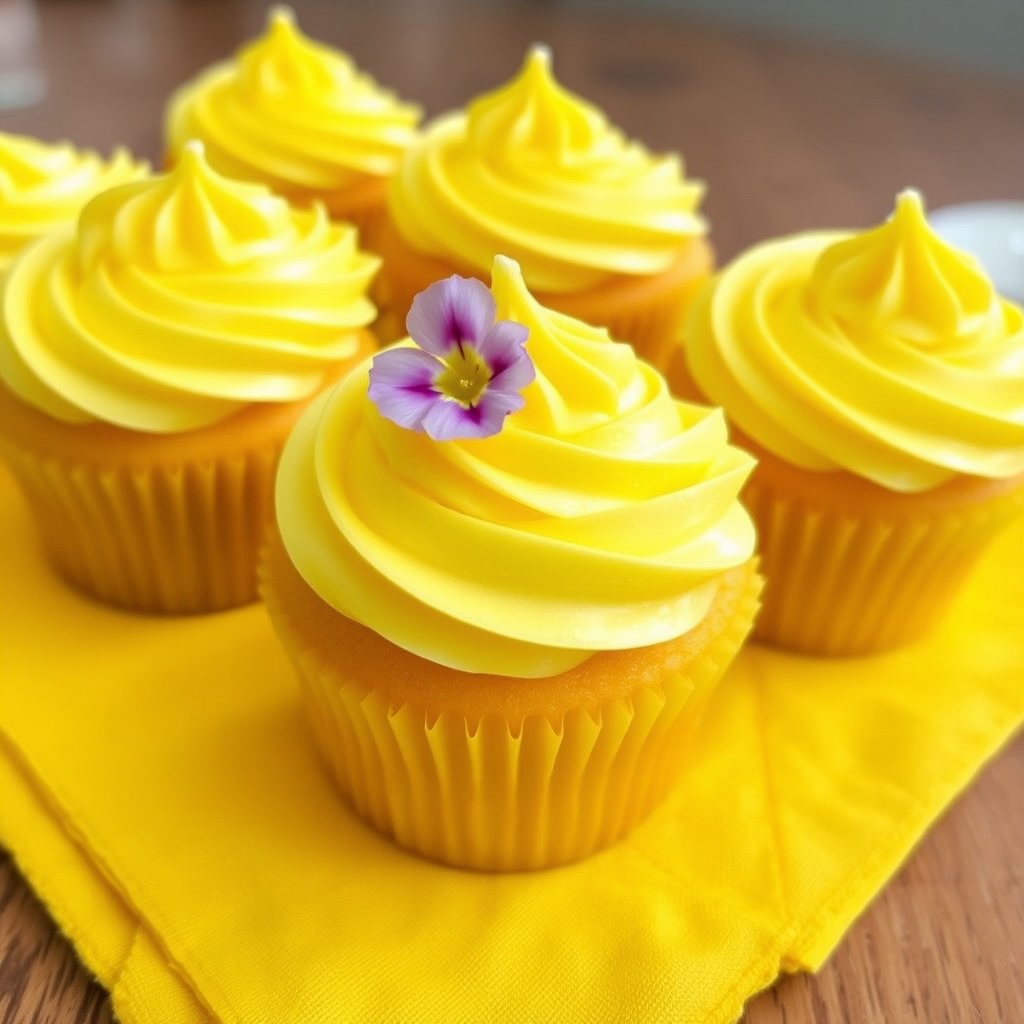 Organic Lemon Cupcakes with Lemon Buttercream