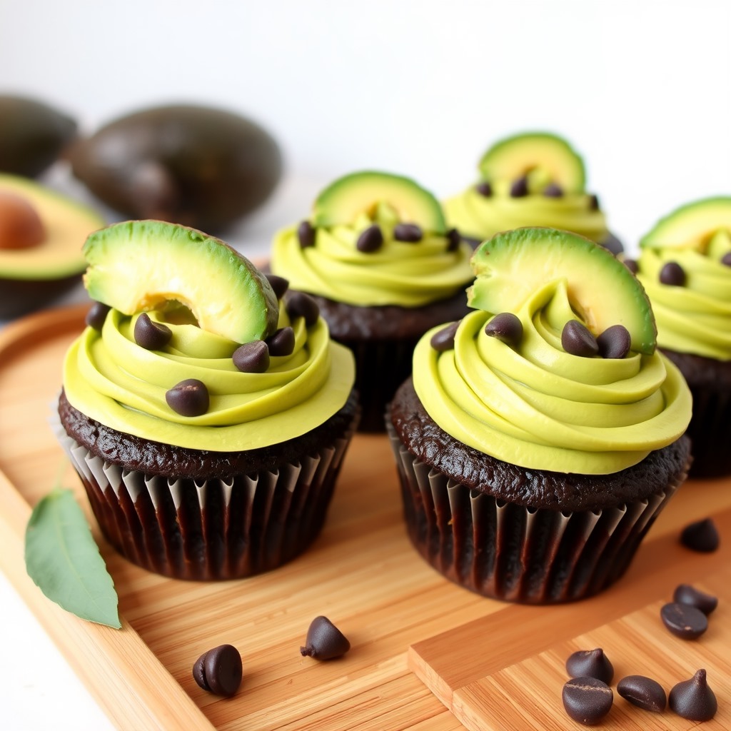 Organic Vegan Chocolate Avocado Cupcakes