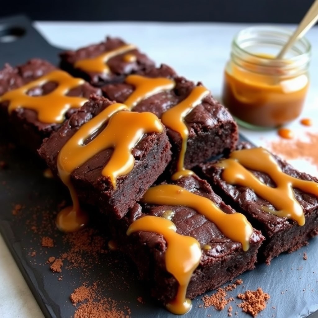 Organic Caramel Drizzle Brownies