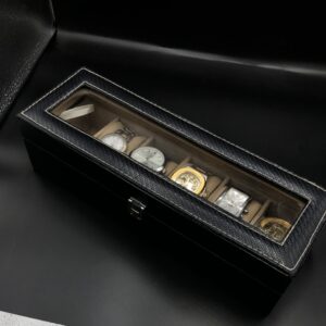 6 Slot Watch Box Leather Watch Storage Case