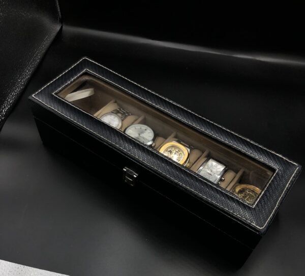 6 Slot Watch Box Leather Watch Storage Case