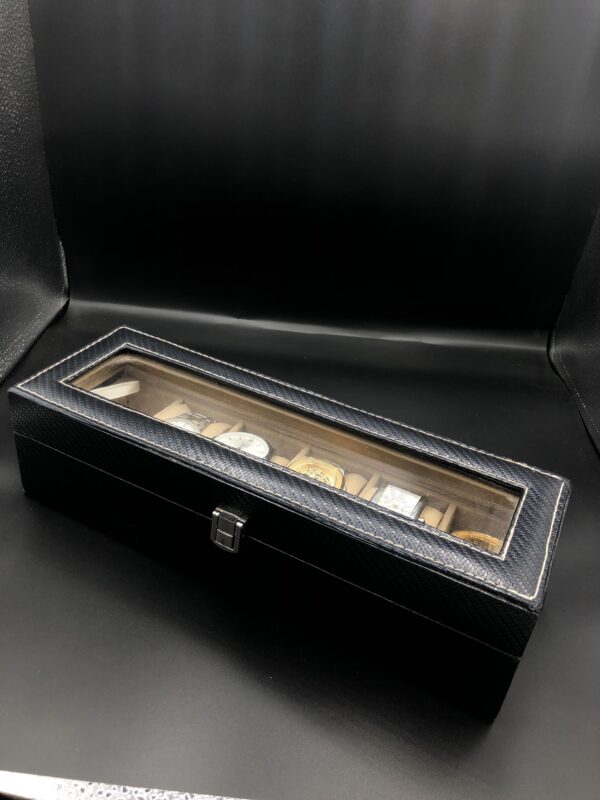 6 Slot Watch Box Leather Watch Storage Case