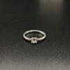 Pure Silver Thin Ring with Zirconia