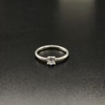 Pure Silver Thin Ring with Zirconia